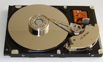 A picture of a hard disk drive.